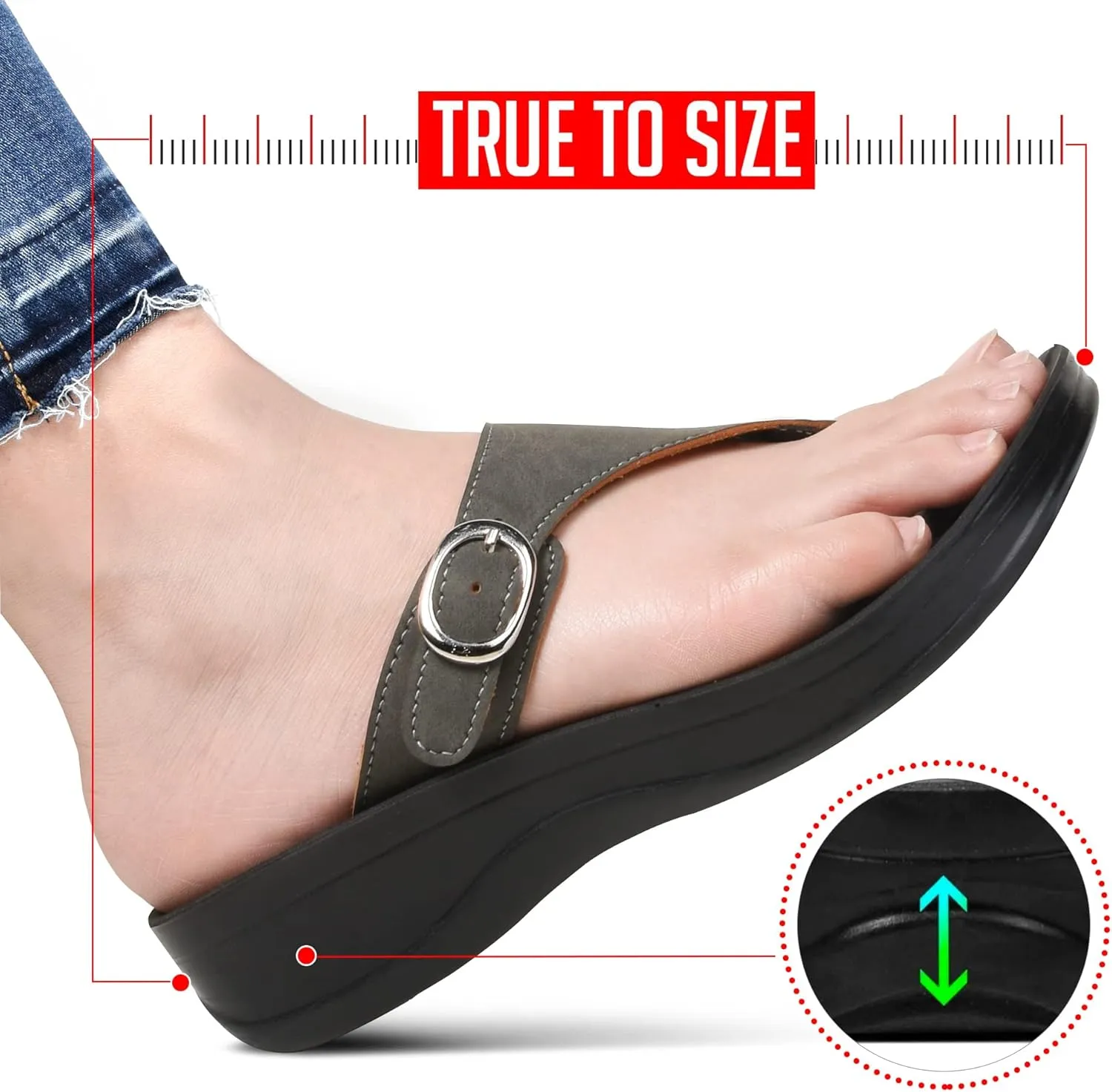 AEROTHOTIC Shale Women’s Flip Flop Sandals with Arch Support