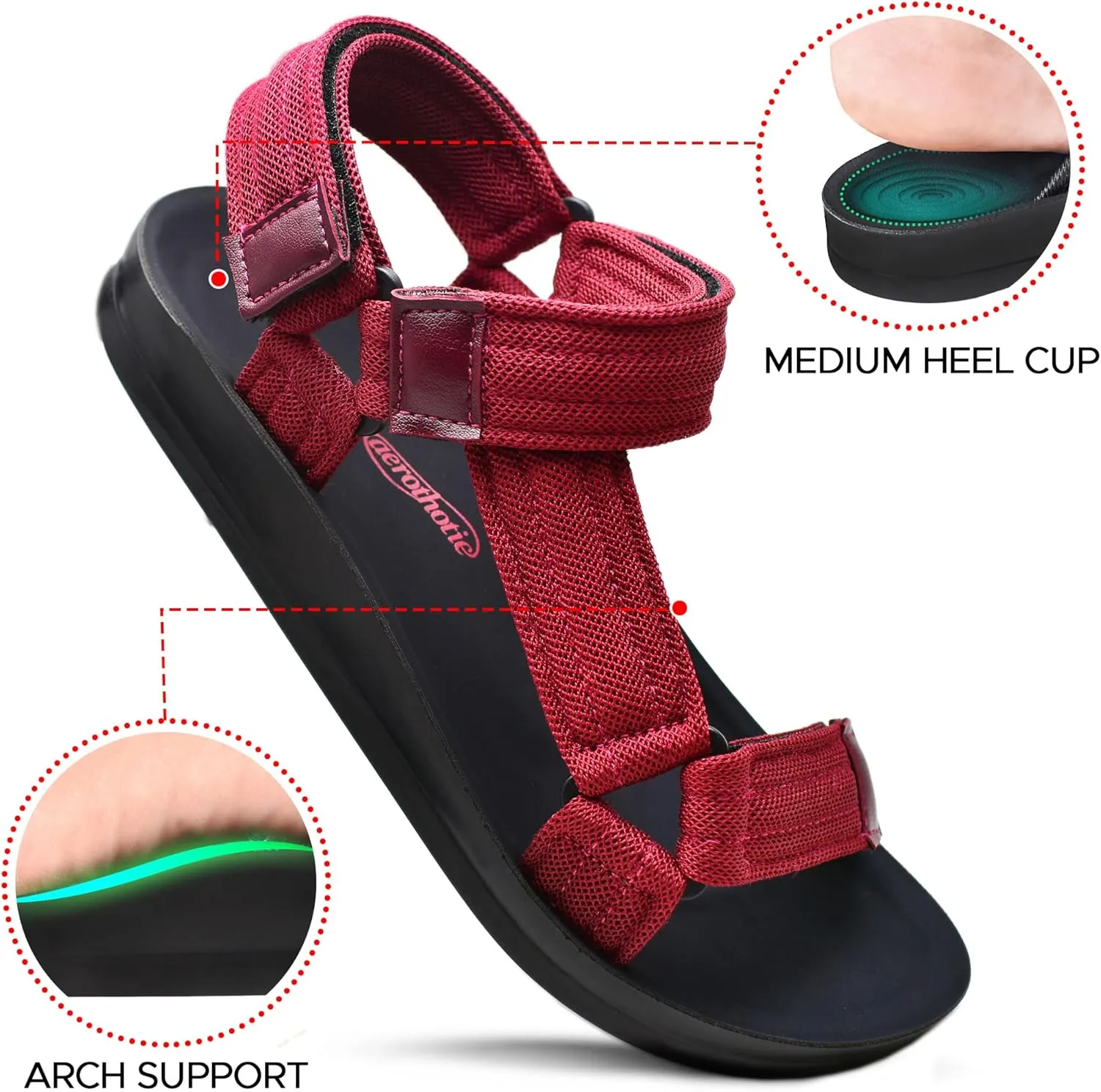 AEROTHOTIC Women's Hadal Arch Support Slingback Travel Essentials Sandals