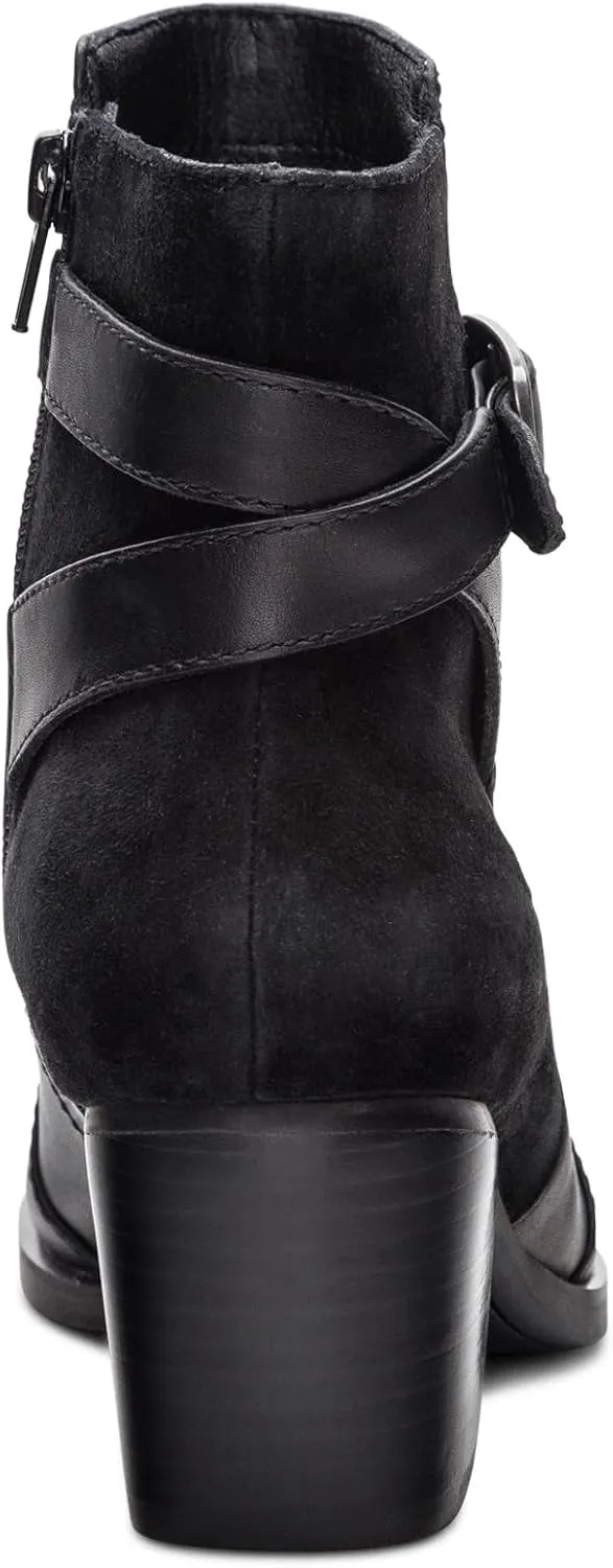 Aetrex Women's Rebecca Orthopedic Heel Boots - Weather-Friendly Leather Boots for Women Arch Support w/ Buckle and Side Zipper Ankle Boots for Women