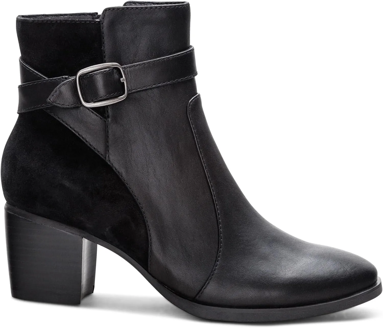 Aetrex Women's Rebecca Orthopedic Heel Boots - Weather-Friendly Leather Boots for Women Arch Support w/ Buckle and Side Zipper Ankle Boots for Women