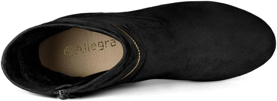 Allegra K Women's Ankle Zip Platform High Heel Mid Calf Boots