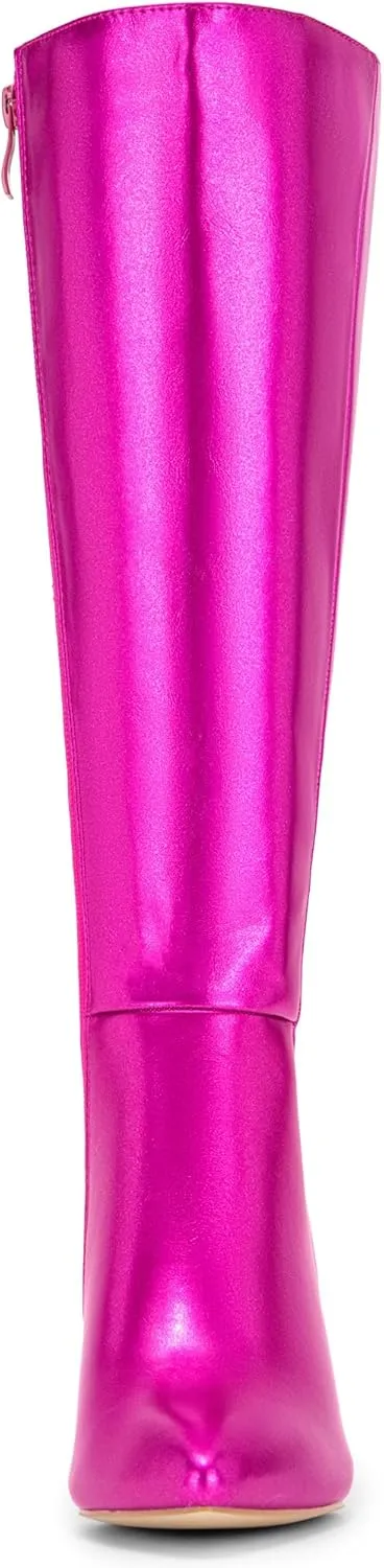 Allegra K Women's High Heels Pointed Toe Stiletto Heel Knee High Boots