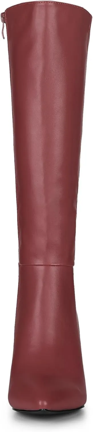 Allegra K Women's High Heels Pointed Toe Stiletto Heel Knee High Boots
