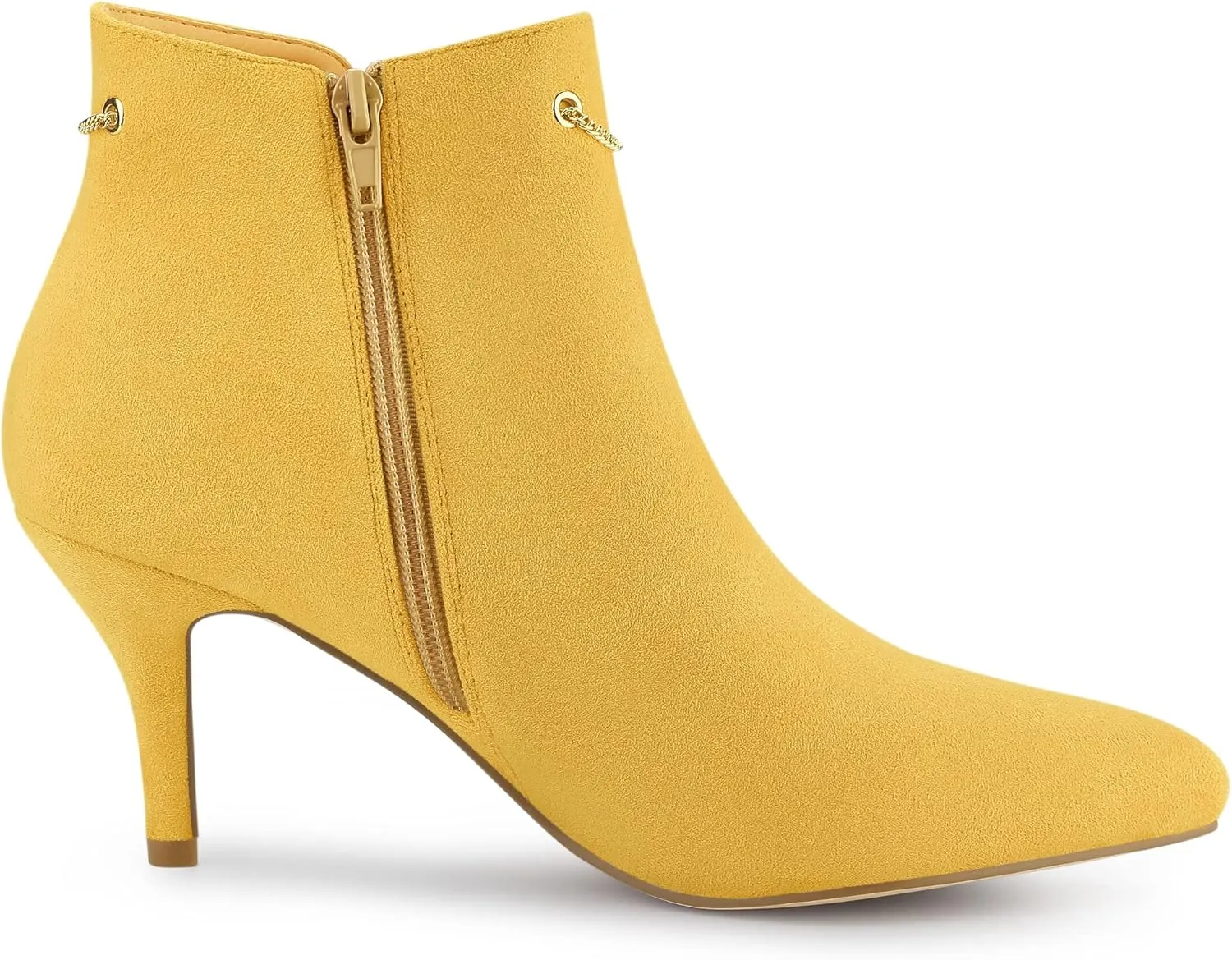 Allegra K Women's Pointed Toe Side Zip Stiletto Heel Ankle Booties