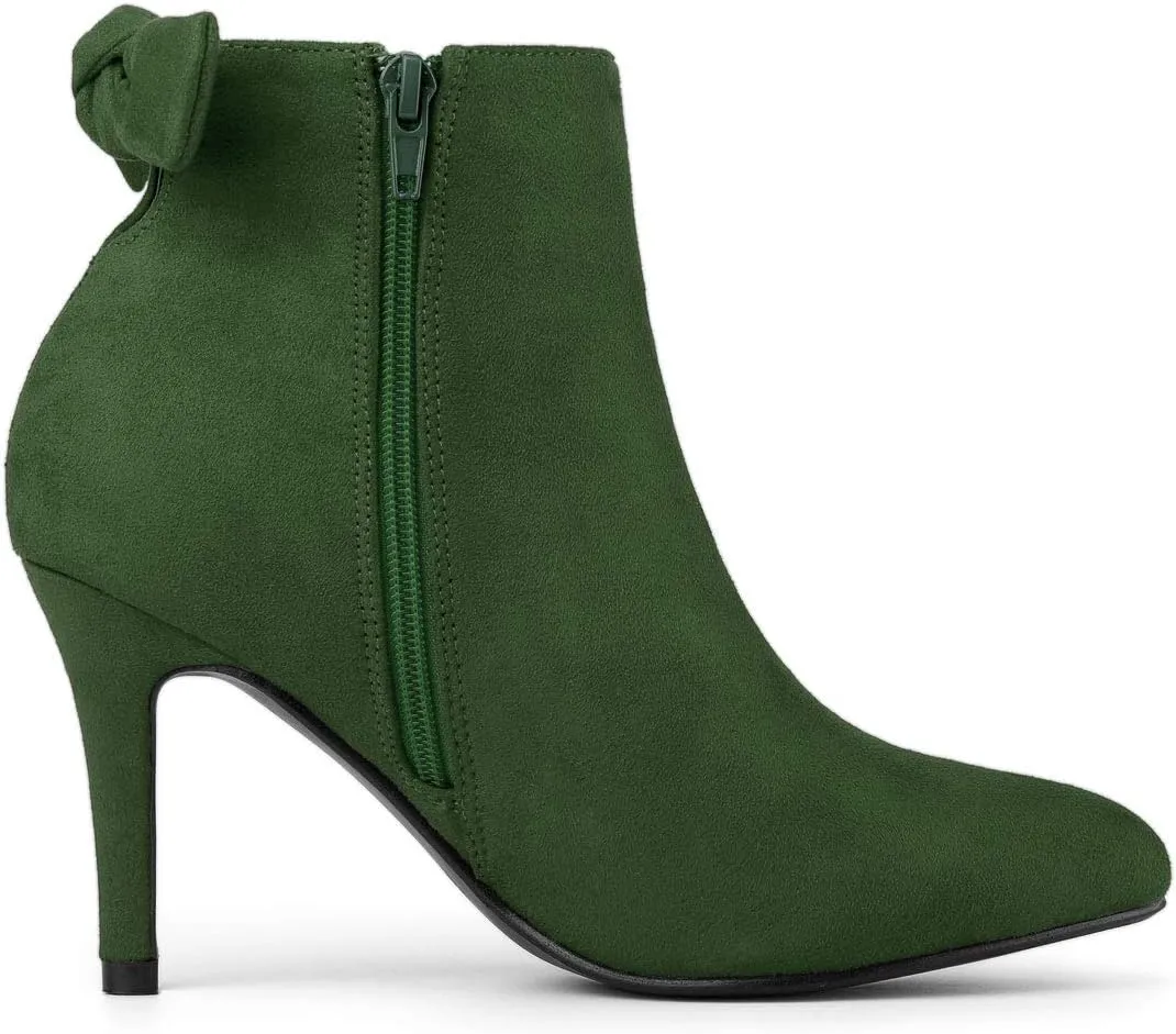 Allegra K Women's Pointed Toe Stiletto Heel Ankle Boots