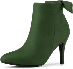 Allegra K Women's Pointed Toe Stiletto Heel Ankle Boots