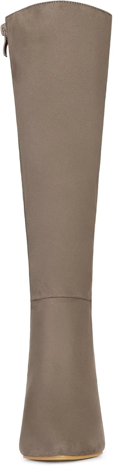 Allegra K Women's Pointed Toe Stiletto Heels Knee High Boots