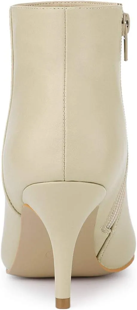 Allegra K Women's Pointed Toe Zipper Stiletto Heel Ankle Boots
