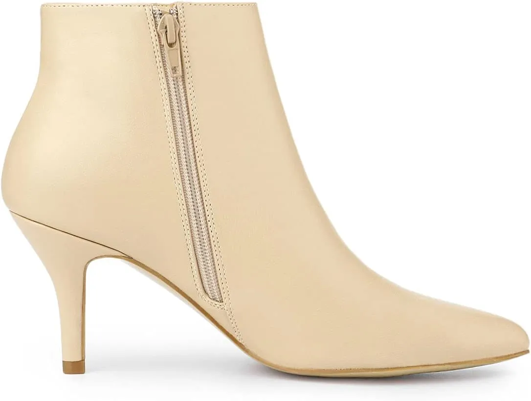Allegra K Women's Pointed Toe Zipper Stiletto Heel Ankle Boots