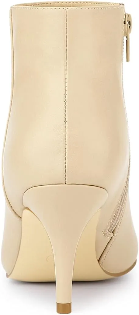 Allegra K Women's Pointed Toe Zipper Stiletto Heel Ankle Boots