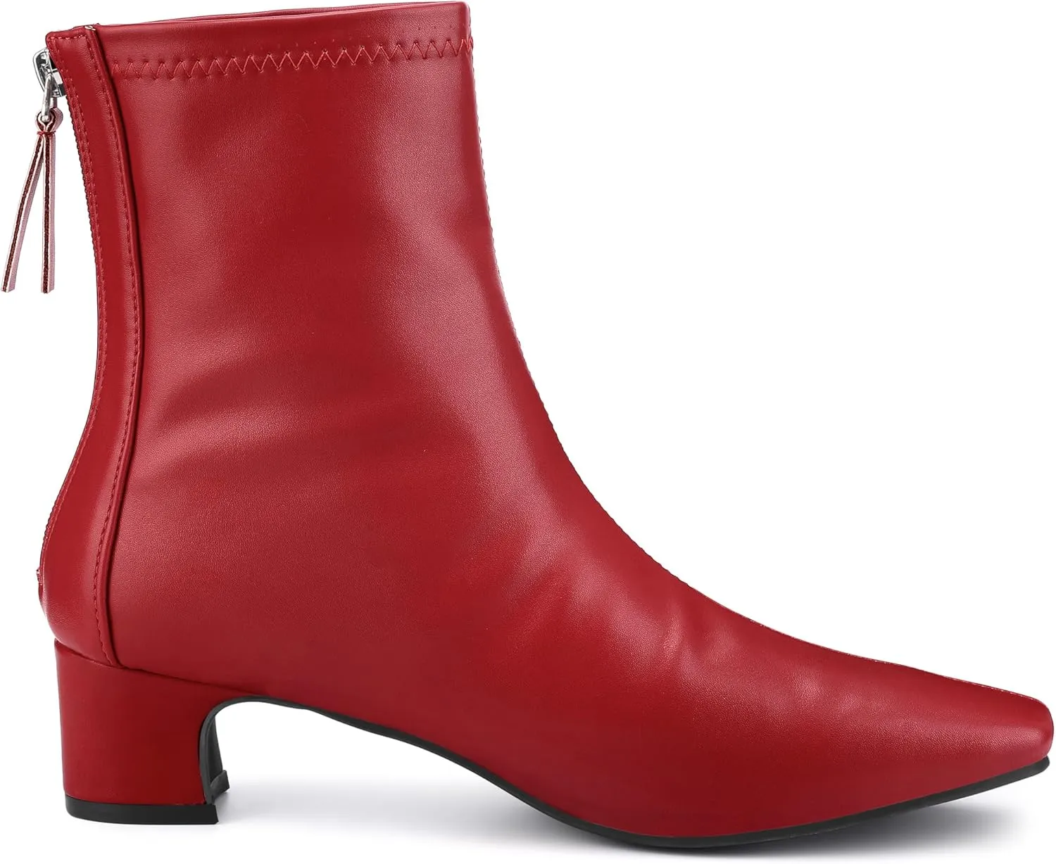 Allegra K Women's Square Toe Block Heels Ankle Boots