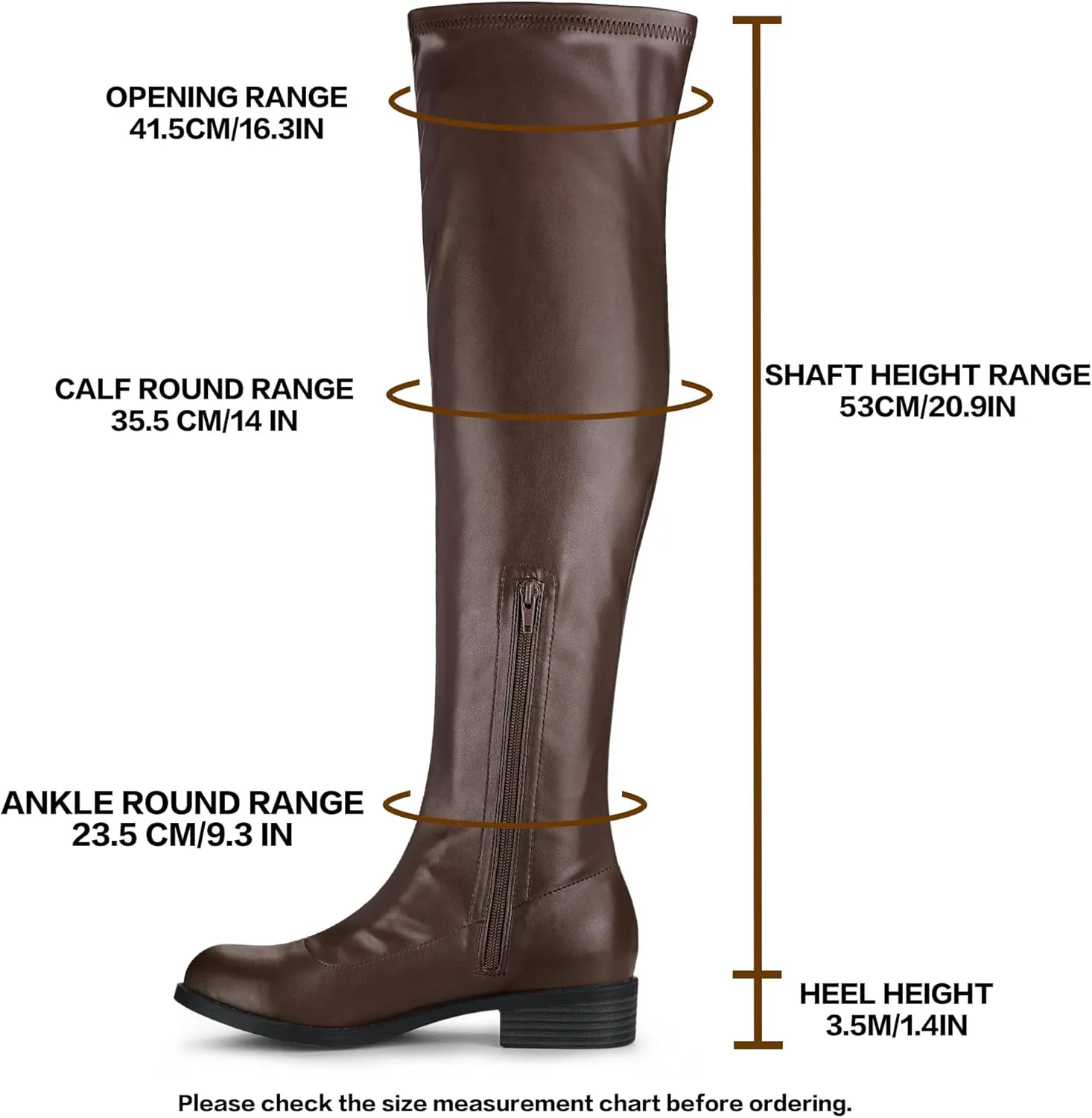 Allegra K Women's Thigh High Boots Low Block Heel Fashion Over the Knee High Boots