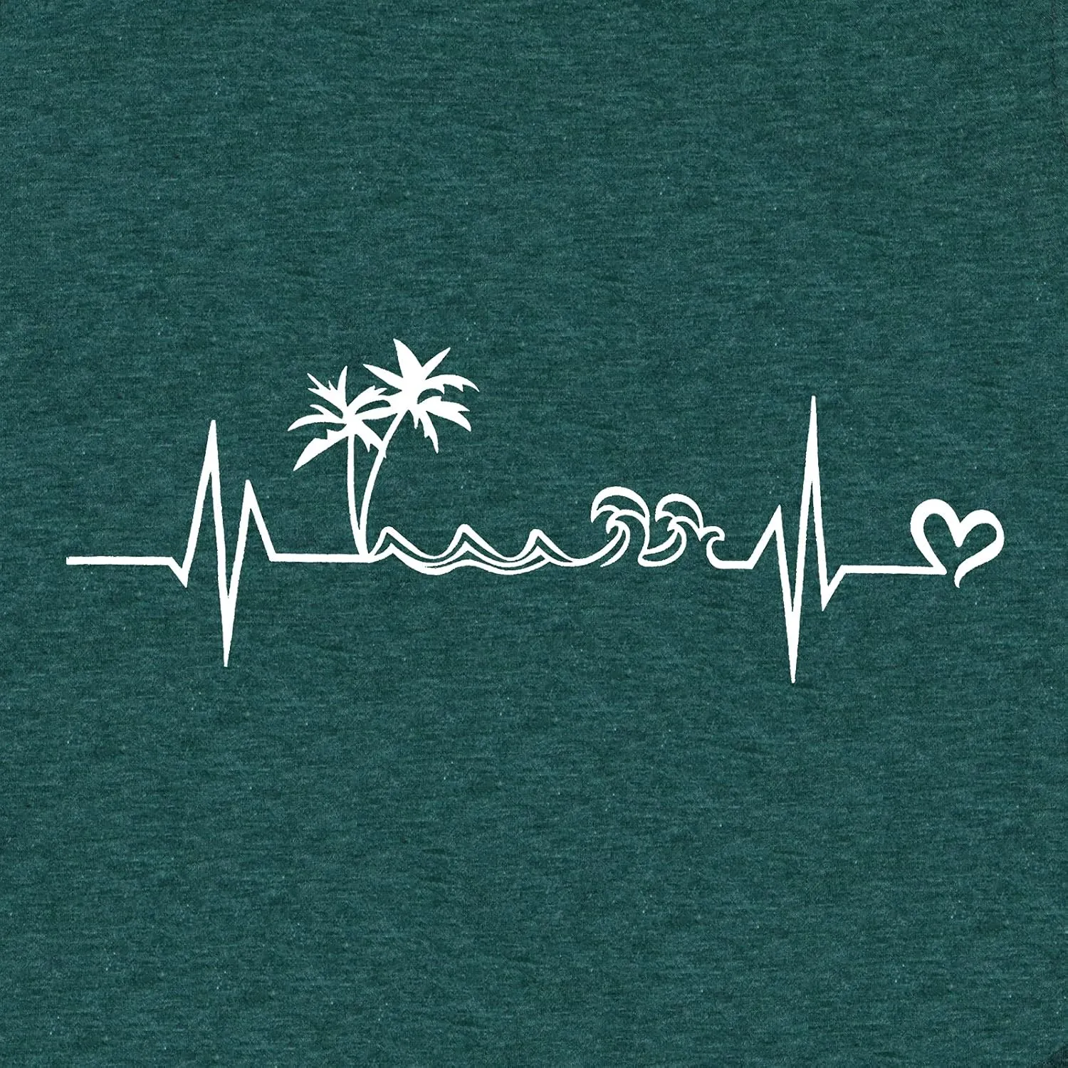 ALLTB Beach Tank Tops Women Beach Waves Sleeveless Shirt Hawaiian Ocean Vest Heartbeat Tank Summer Family Vacation Tanks