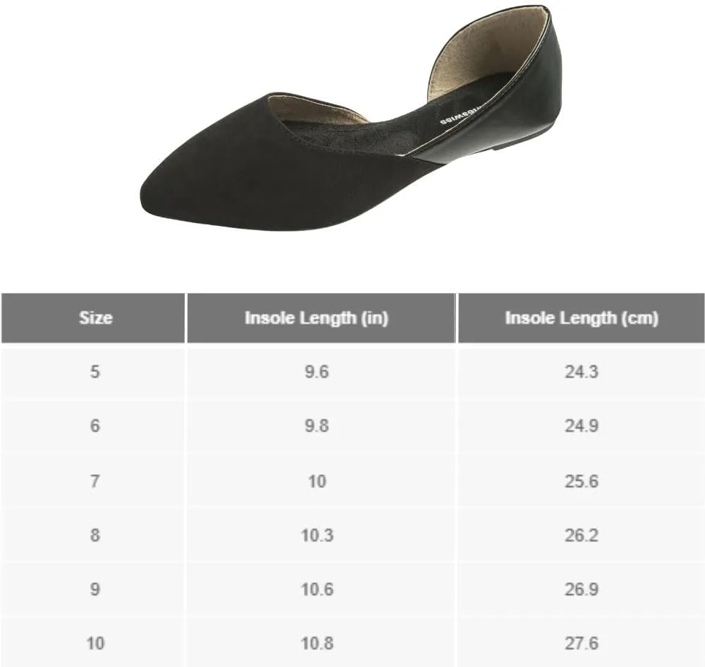 Alpine Swiss Anya Womens D’Orsay Pointed Toe Ballet Flats Dressy Slip On Comfortable Shoes