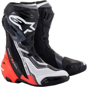 Alpinestars Supertech R Vented Boots (43) (BLACK/RED/FLUORESCENT YELLOW/WHITE/GREY)