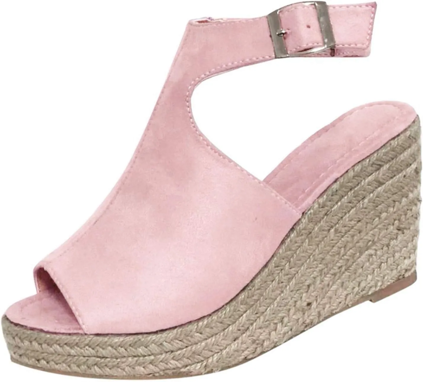 Aniywn Women's Peep Toe Wedge Sandals Ankle Strappy Espadrille Platform Wedge Sandals Summer Slingback Sandals