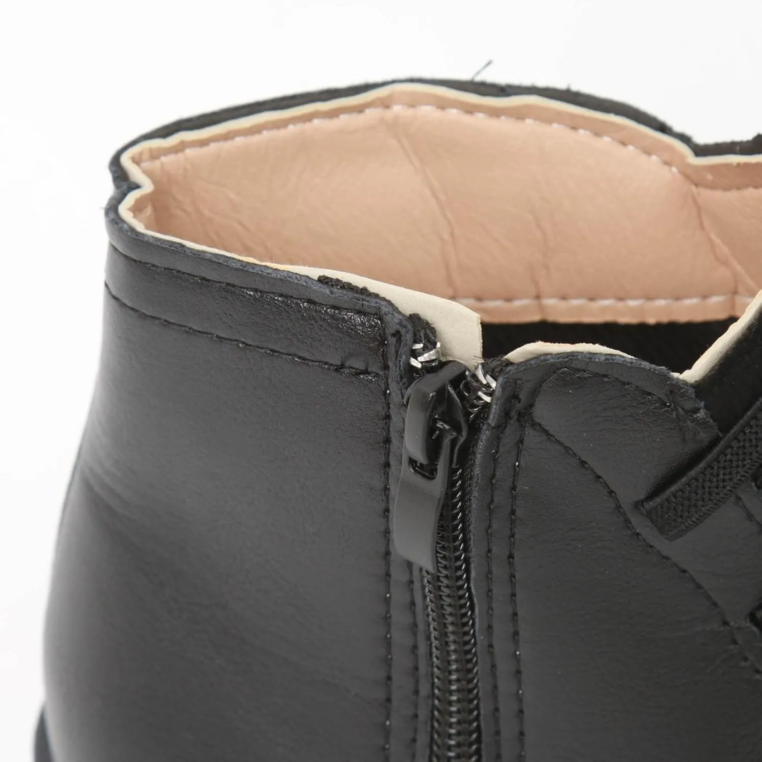 Ankle Boots for Women Low Heel Orthopedic Boots Arch Support Leather Comfortable Side Zip Fall Winter Wedge Booties