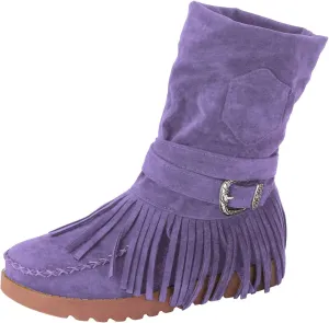 Ankle Boots for Women Womens Fall Boots Casual Fashion Retro Toe Short Women's Fringe Boots Round Flat Women's Boots