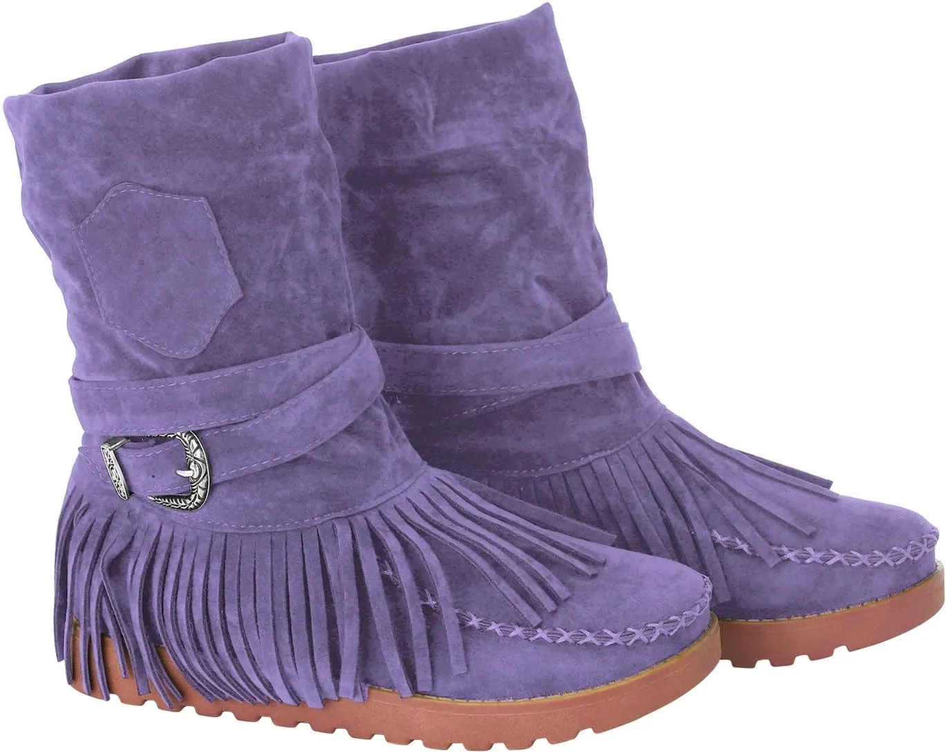 Ankle Boots for Women Womens Fall Boots Casual Fashion Retro Toe Short Women's Fringe Boots Round Flat Women's Boots
