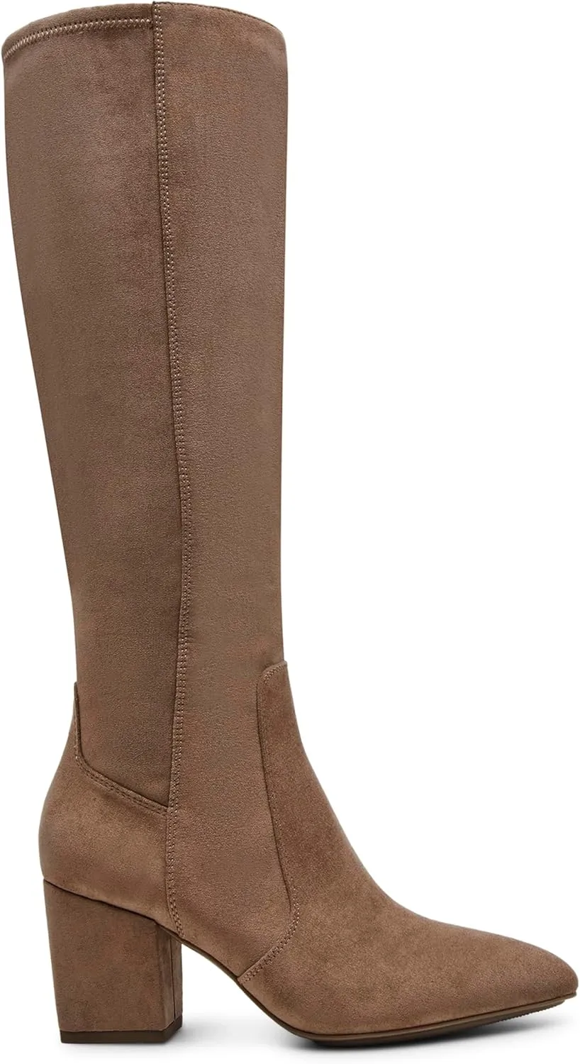 Anne Klein Womens Barnard Zip Up Slip On Knee-High Boots