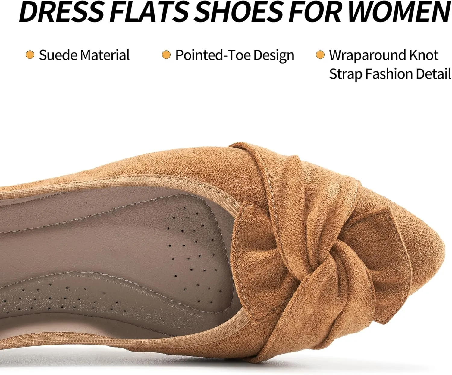 Aomigoct Ballet Flats for Women Dressy: Pointed Toe Comfortable Wedding Womens Flats - Casual Work Walking Shoes