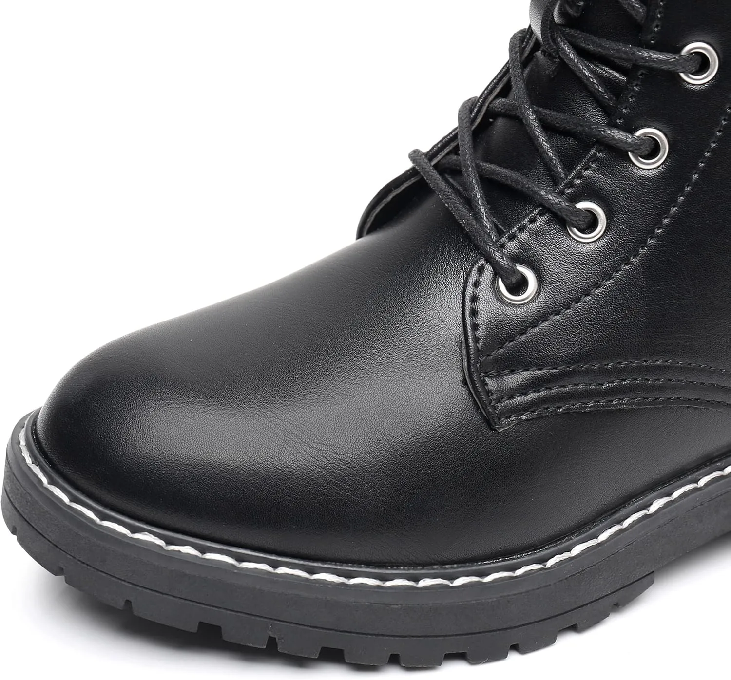 Apakowa Gilrs Combat Boots Side Zipper Ankle Booties (Toddler/Little Kid/Big Kid)