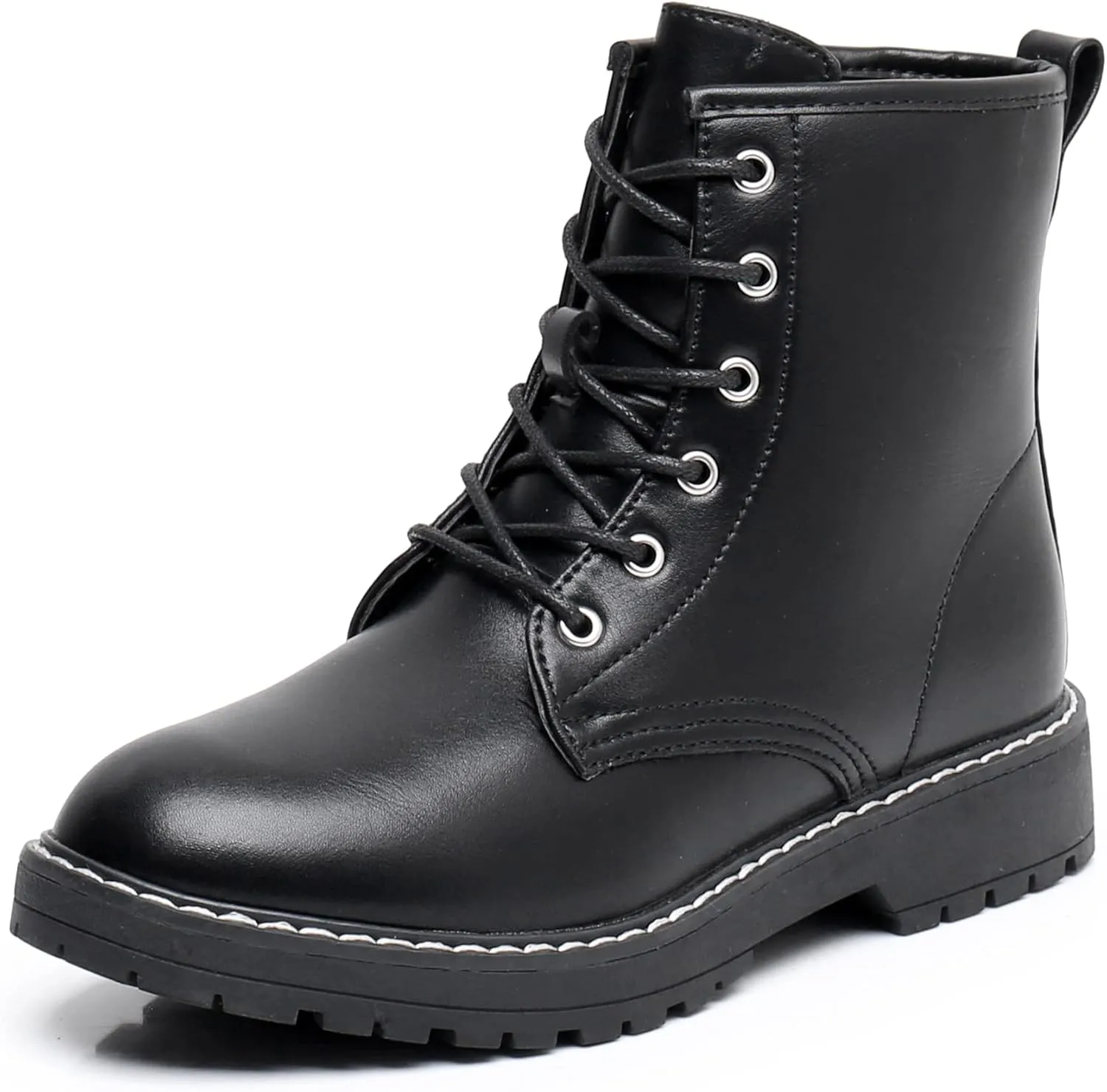 Apakowa Gilrs Combat Boots Side Zipper Ankle Booties (Toddler/Little Kid/Big Kid)