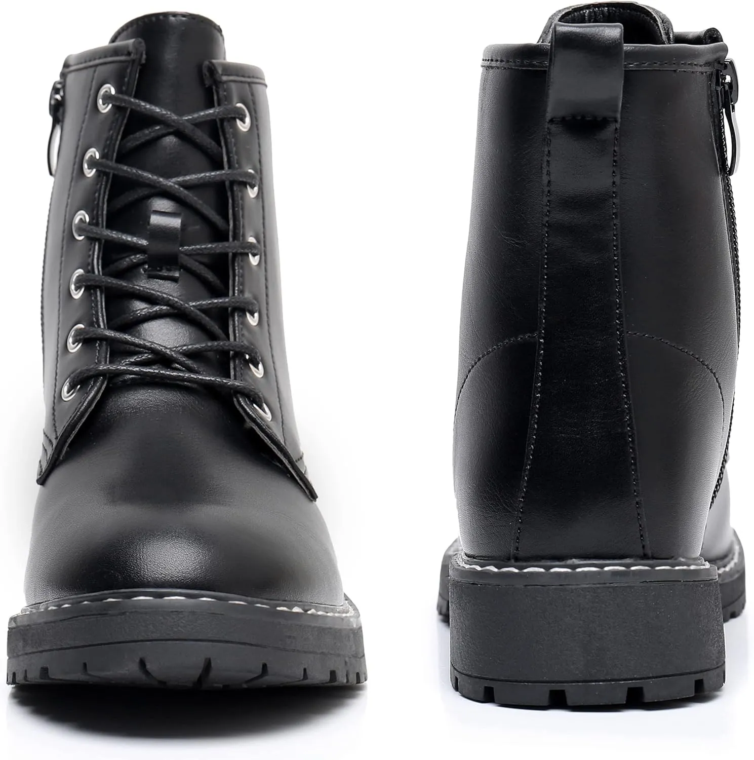Apakowa Gilrs Combat Boots Side Zipper Ankle Booties (Toddler/Little Kid/Big Kid)