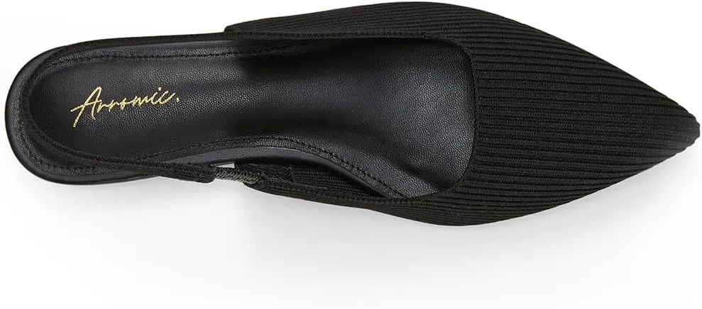 Arromic Slingback Flats for Women Pointed Toe Ballet Flats Shoes Women Dressy Comfortable Slip On Knit Flat