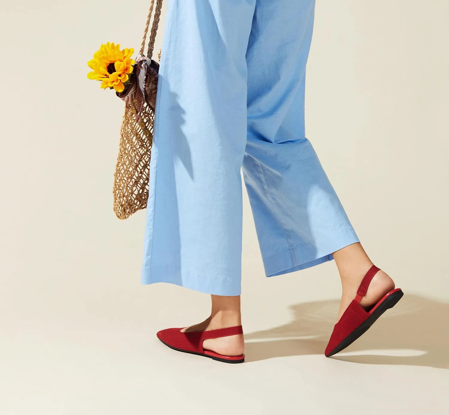 Arromic Slingback Flats for Women Pointed Toe Ballet Flats Shoes Women Dressy Comfortable Slip On Knit Flat