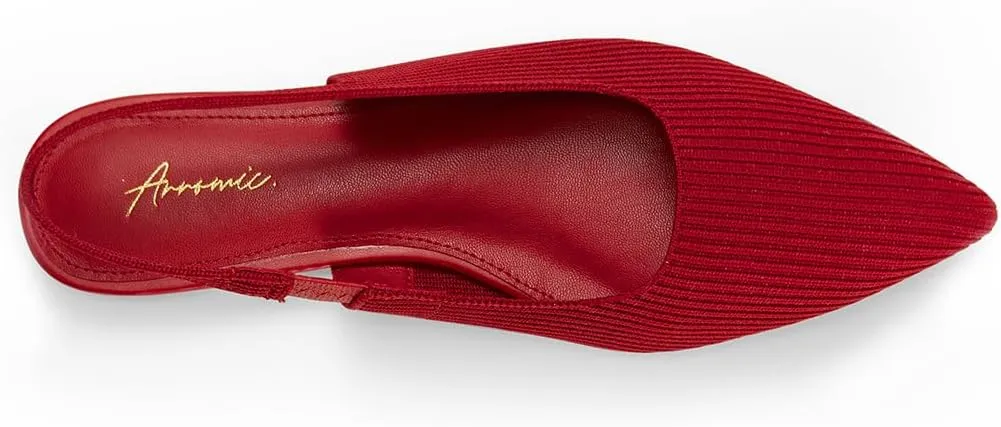 Arromic Slingback Flats for Women Pointed Toe Ballet Flats Shoes Women Dressy Comfortable Slip On Knit Flat