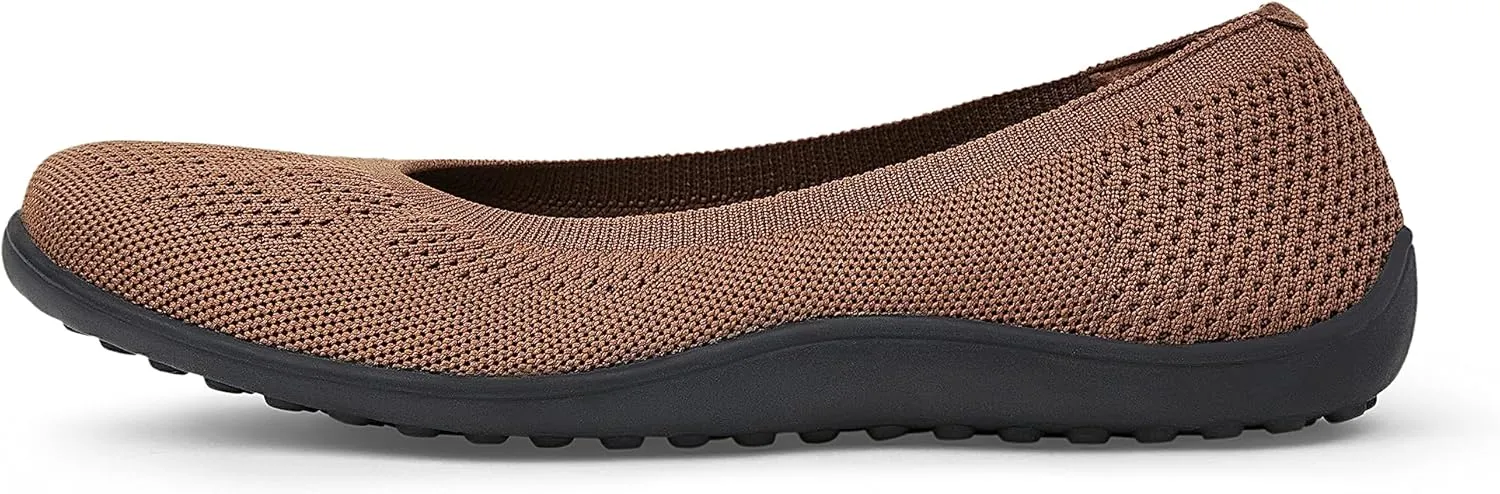 Arromic Wide Toe Box Ballet Flats Shoes for Women Slip on Knit Dressy Shoes Washable Soft Ballerina Lightweight Ladies Walking Flat