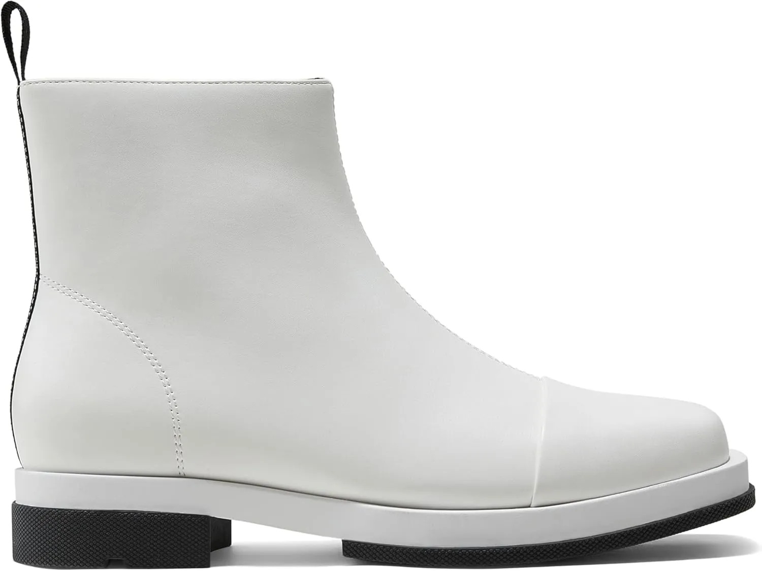 Arromic Women's Ankle Boots Square Toe Low Heel Booties Leather Zipper Dress Short Shoes for Women