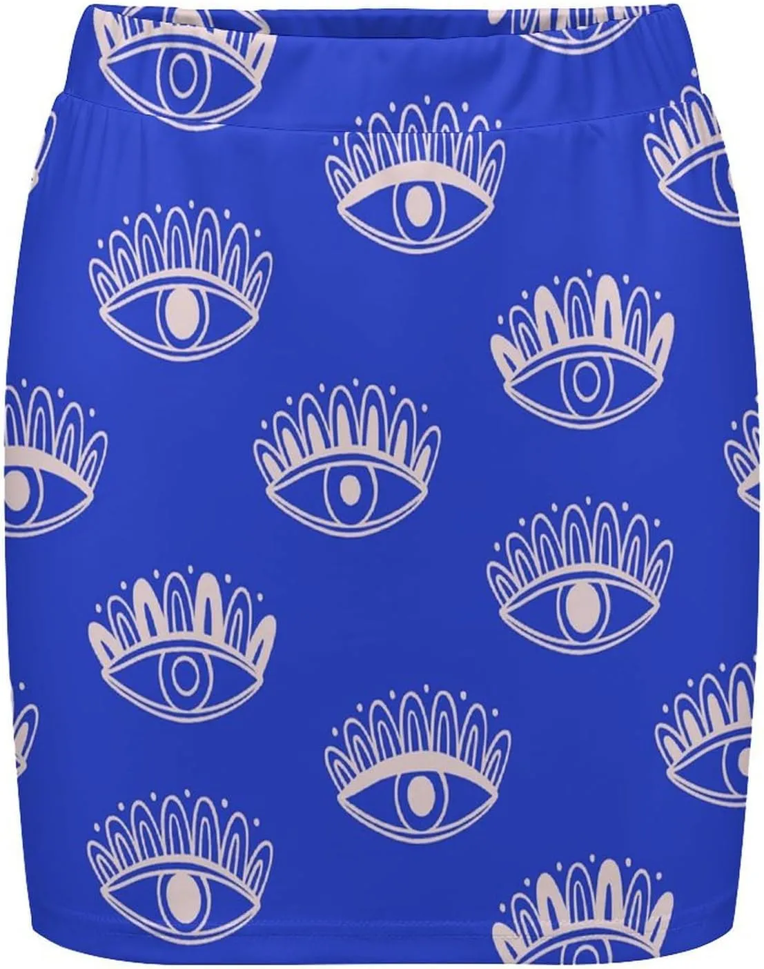 Aztec Evil Eyes Salmon Womens Mini Skorts Sexy High-Waisted Pencil Bodycon Short Skirts