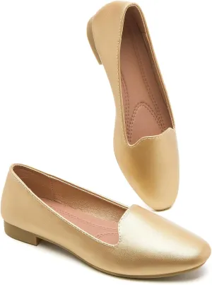 BABUDOG Womens Flats with Synthetic Leather,Classic Black and White Flats Shoes,Dress Shoes for Women