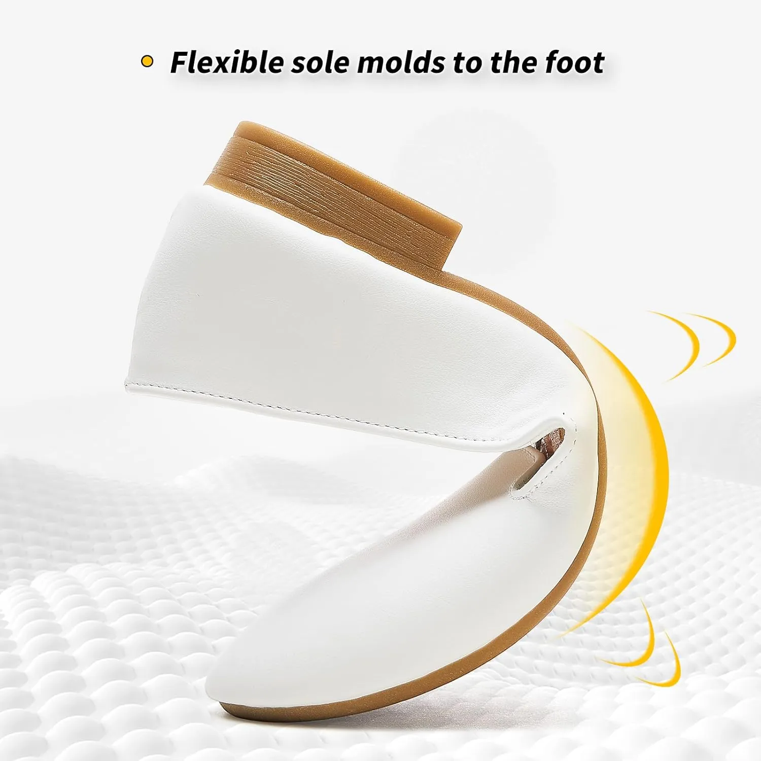 BABUDOG Womens Flats with Synthetic Leather,Classic Black and White Flats Shoes,Dress Shoes for Women