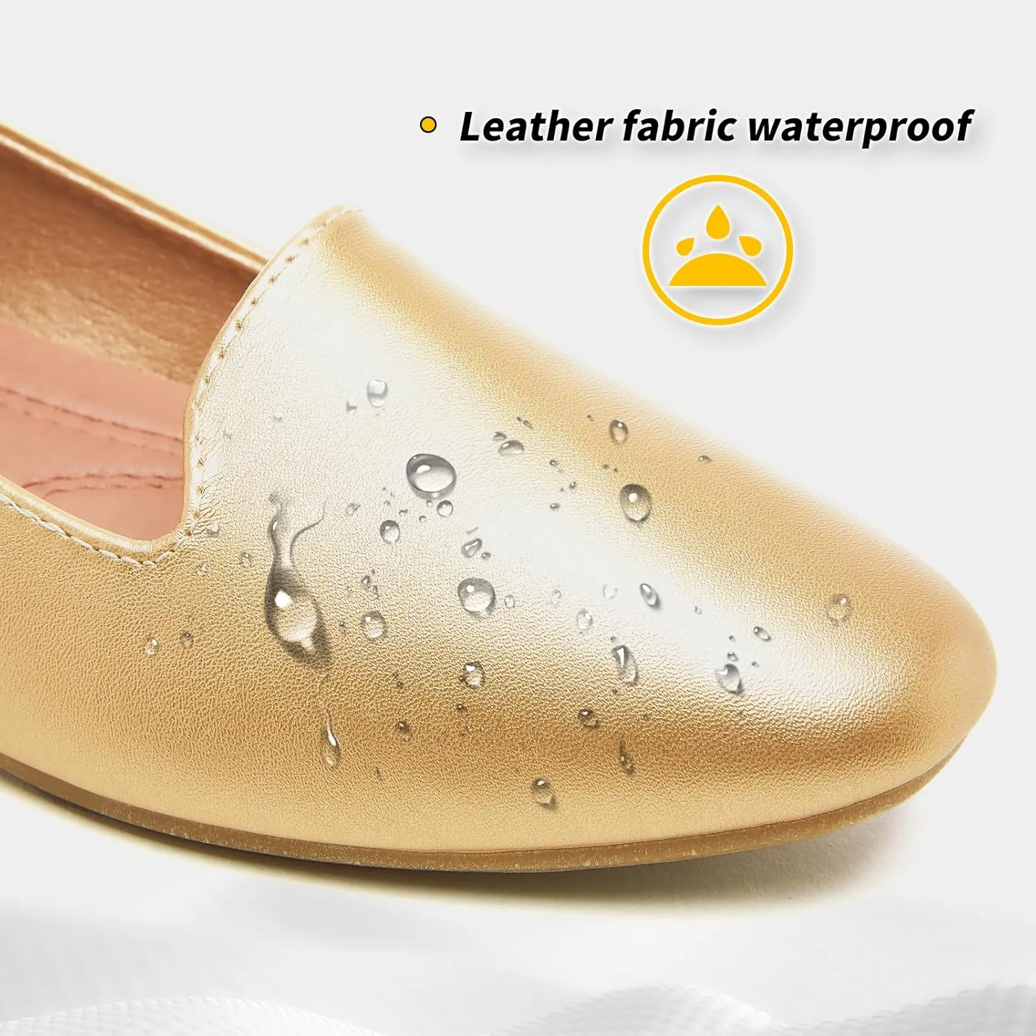BABUDOG Womens Flats with Synthetic Leather,Classic Black and White Flats Shoes,Dress Shoes for Women