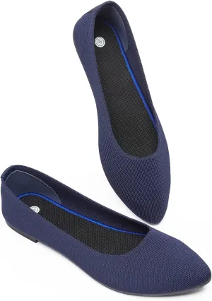 BABUDOG Women's Mesh Flats Shoes Pointed-Toe Dress Shoes Black Flats Shoes Comfortable Memory Foam Flats Shoes