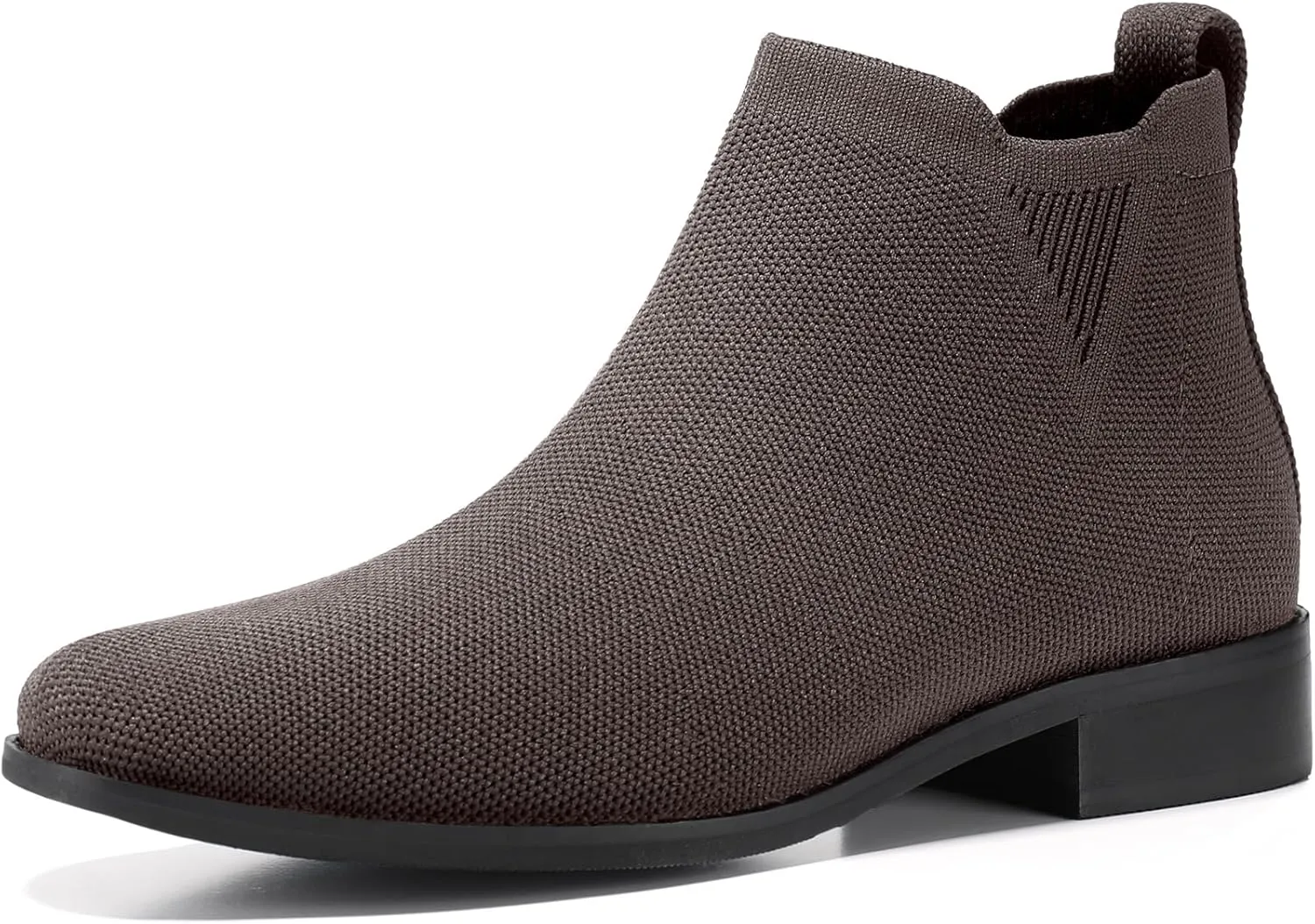Bacia Sock Ankle Boots for Women Square Toe Slip on Short Chelsea Boots Low Heel Fall Booties