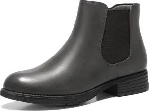 Bacia Womens Ankle Boots Low Heel Chelsea Boots Fall Short Booties with Side Zipper
