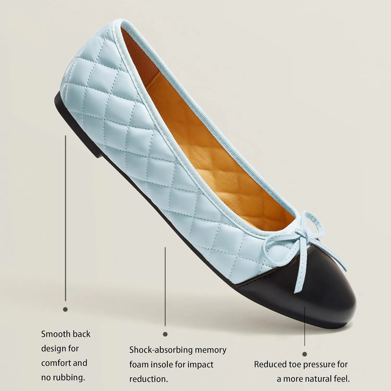 Ballet Flats for Women;Round Toe Mary Jane;Soft Leather Geometric Patterns Dressy Flats;Bowknot Slip on Women Shoes