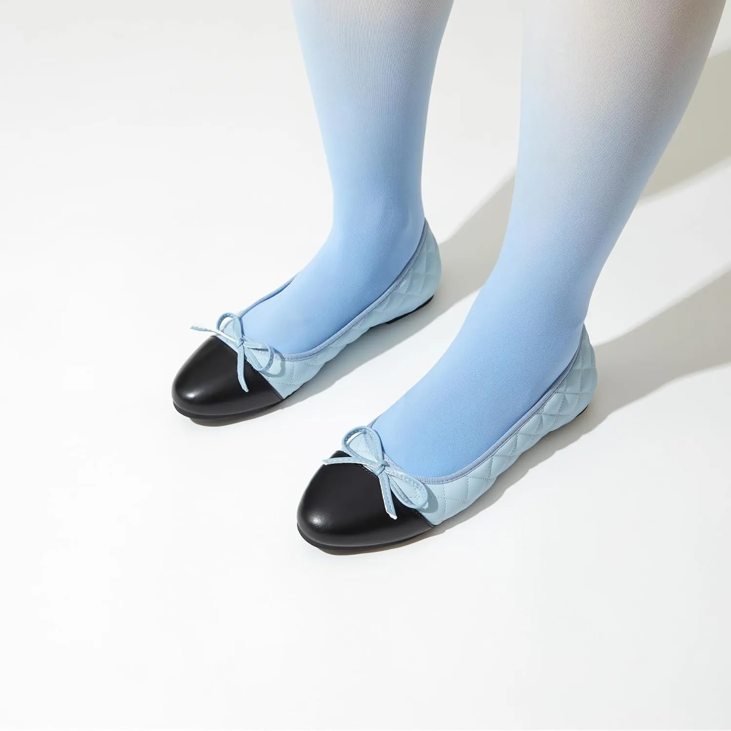 Ballet Flats for Women;Round Toe Mary Jane;Soft Leather Geometric Patterns Dressy Flats;Bowknot Slip on Women Shoes