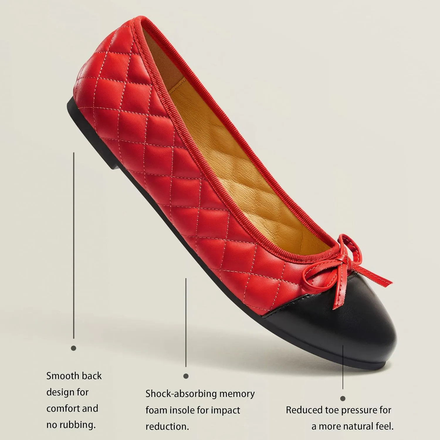 Ballet Flats for Women;Round Toe Mary Jane;Soft Leather Geometric Patterns Dressy Flats;Bowknot Slip on Women Shoes