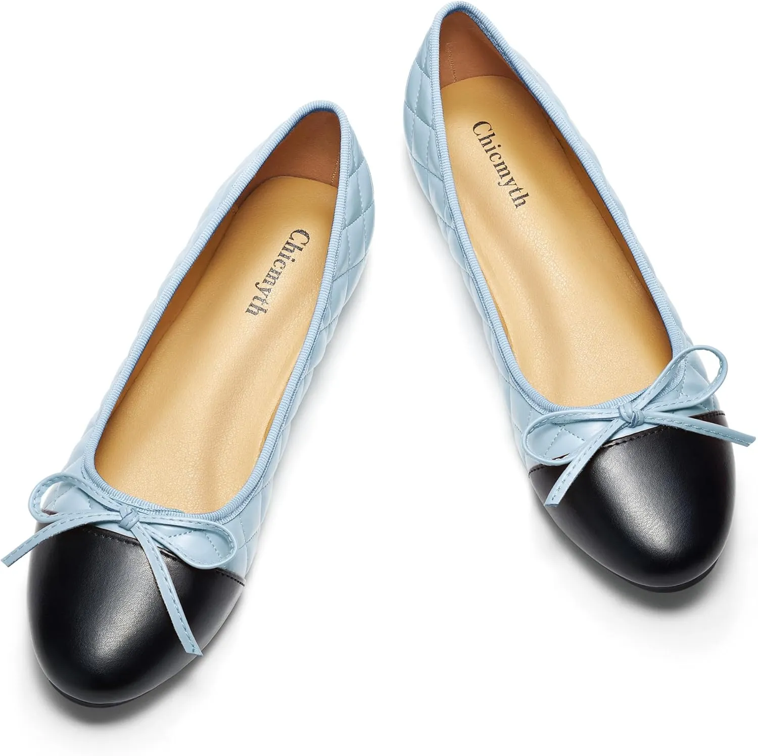 Ballet Flats for Women;Round Toe Mary Jane;Soft Leather Geometric Patterns Dressy Flats;Bowknot Slip on Women Shoes