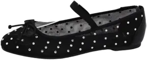 BAMBOO® Women's Studded Mesh Ballet Flats with Bow Detail