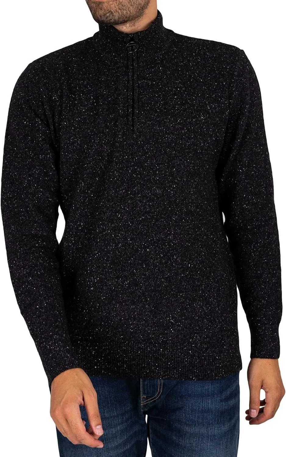 Barbour Men's Tisbury Half Zip Sweatshirt, Black, X-Large