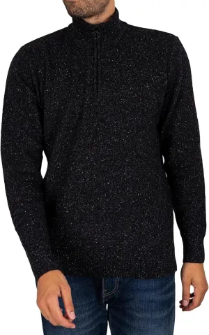 Barbour Men's Tisbury Half Zip Sweatshirt, Black, X-Large