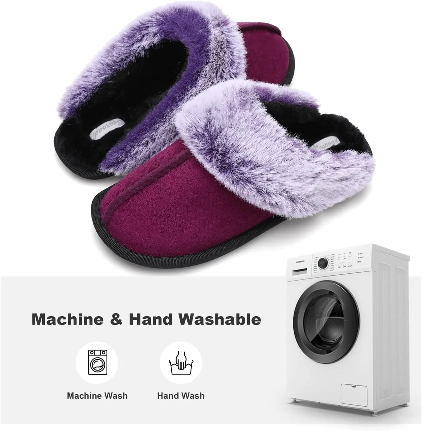 Besroad Winter Fuzzy House Slippers Sandals Plush Faux Fur Fluffy Flats Slippers Warm Slide Shoes for Women