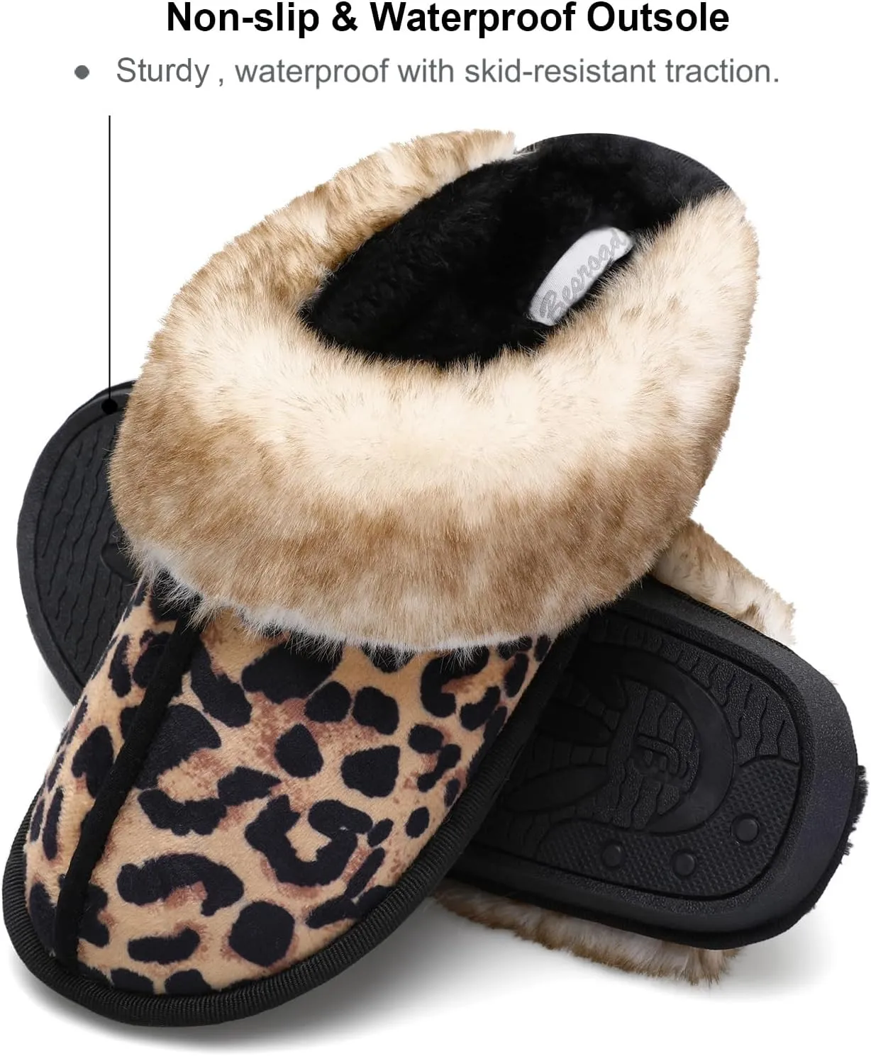 Besroad Winter Fuzzy House Slippers Sandals Plush Faux Fur Fluffy Flats Slippers Warm Slide Shoes for Women