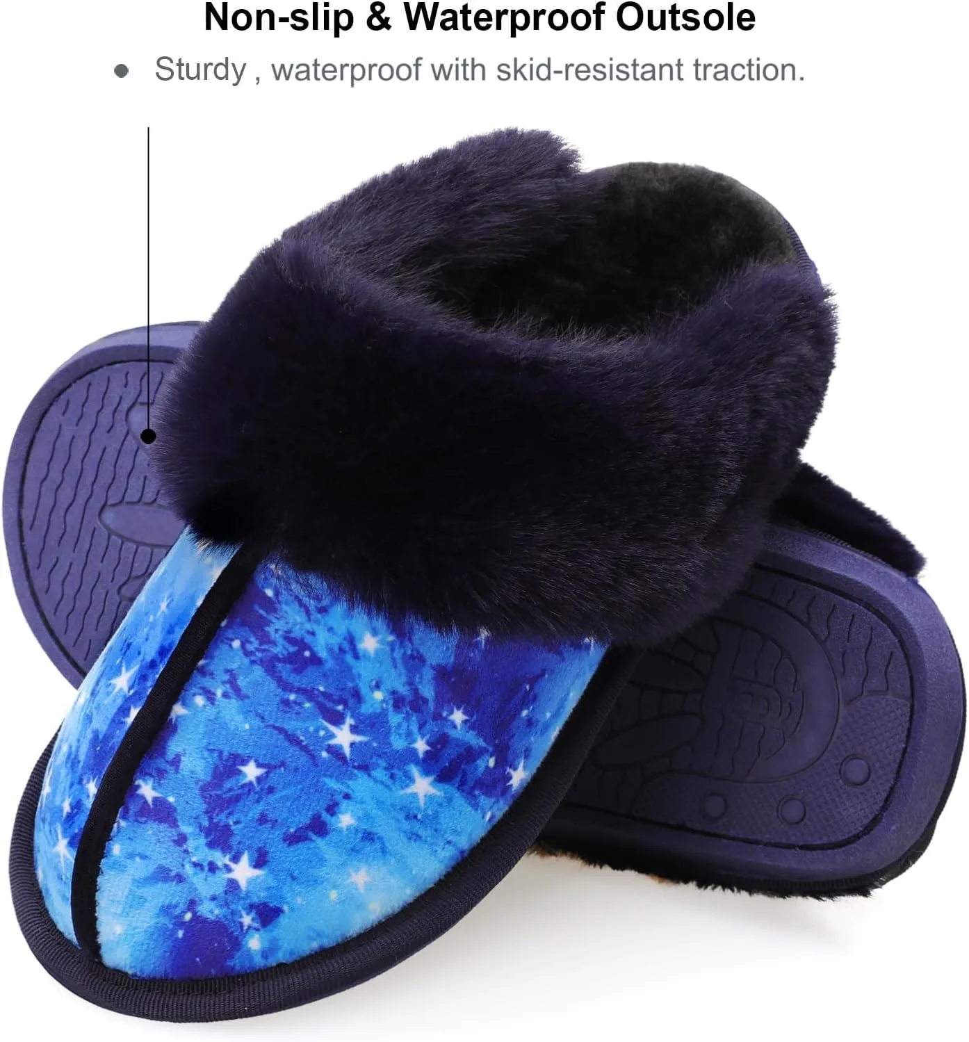 Besroad Winter Fuzzy House Slippers Sandals Plush Faux Fur Fluffy Flats Slippers Warm Slide Shoes for Women